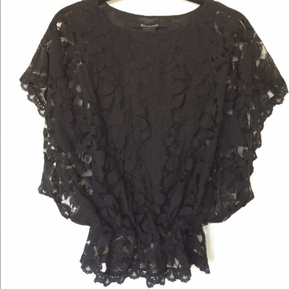 Black Lace Peplum top with